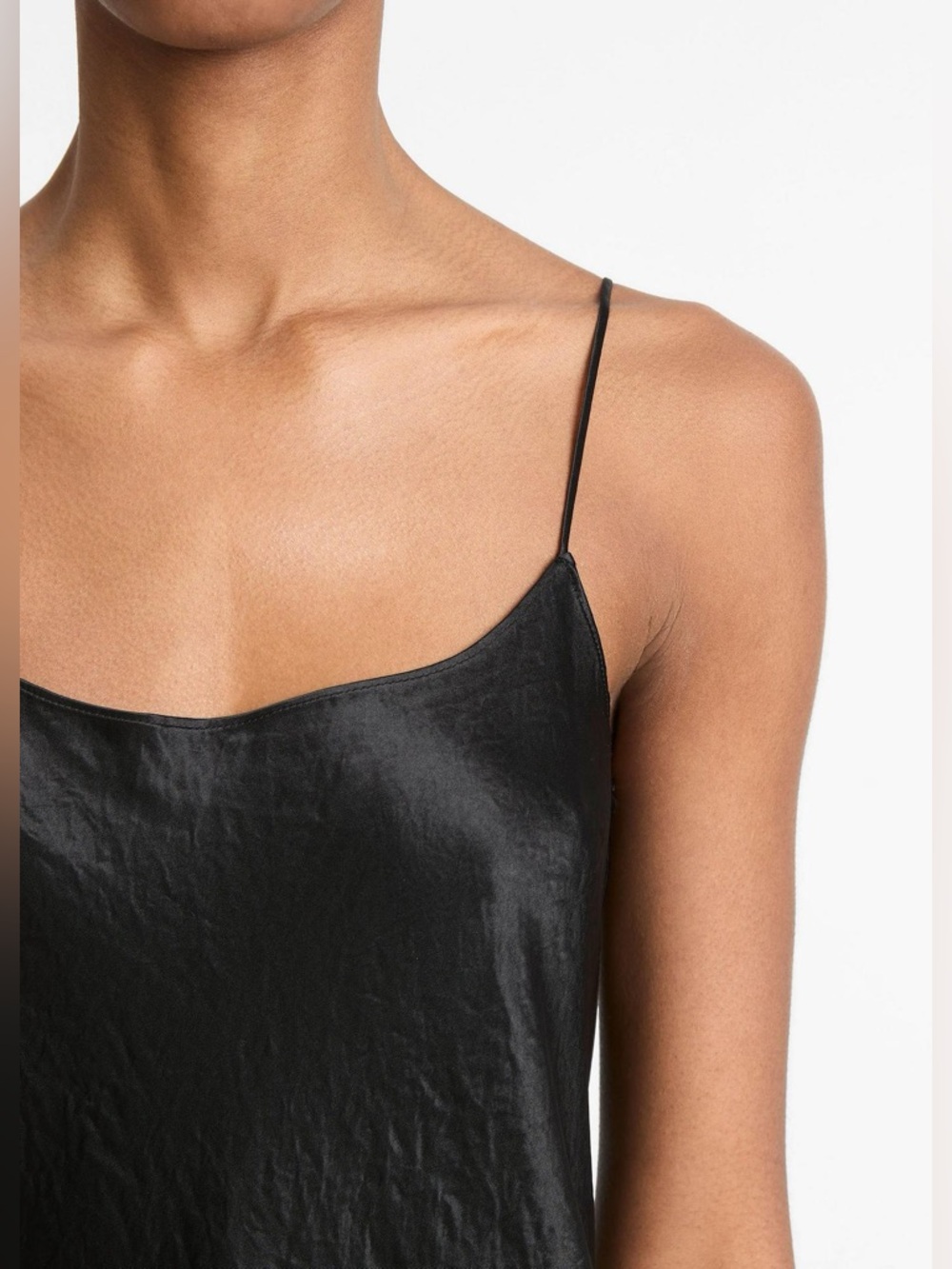 Vince Black Satin Midi Slip Dress, size S - Picture 2 of 7